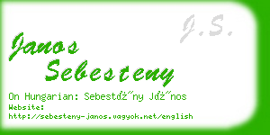 janos sebesteny business card